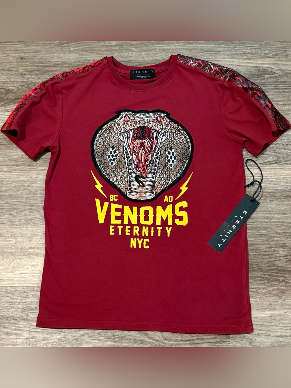 ETERNITY BC/AD Men`s Venom Cobra T-shirt Small Live Fast MSRP $49 New with Tags